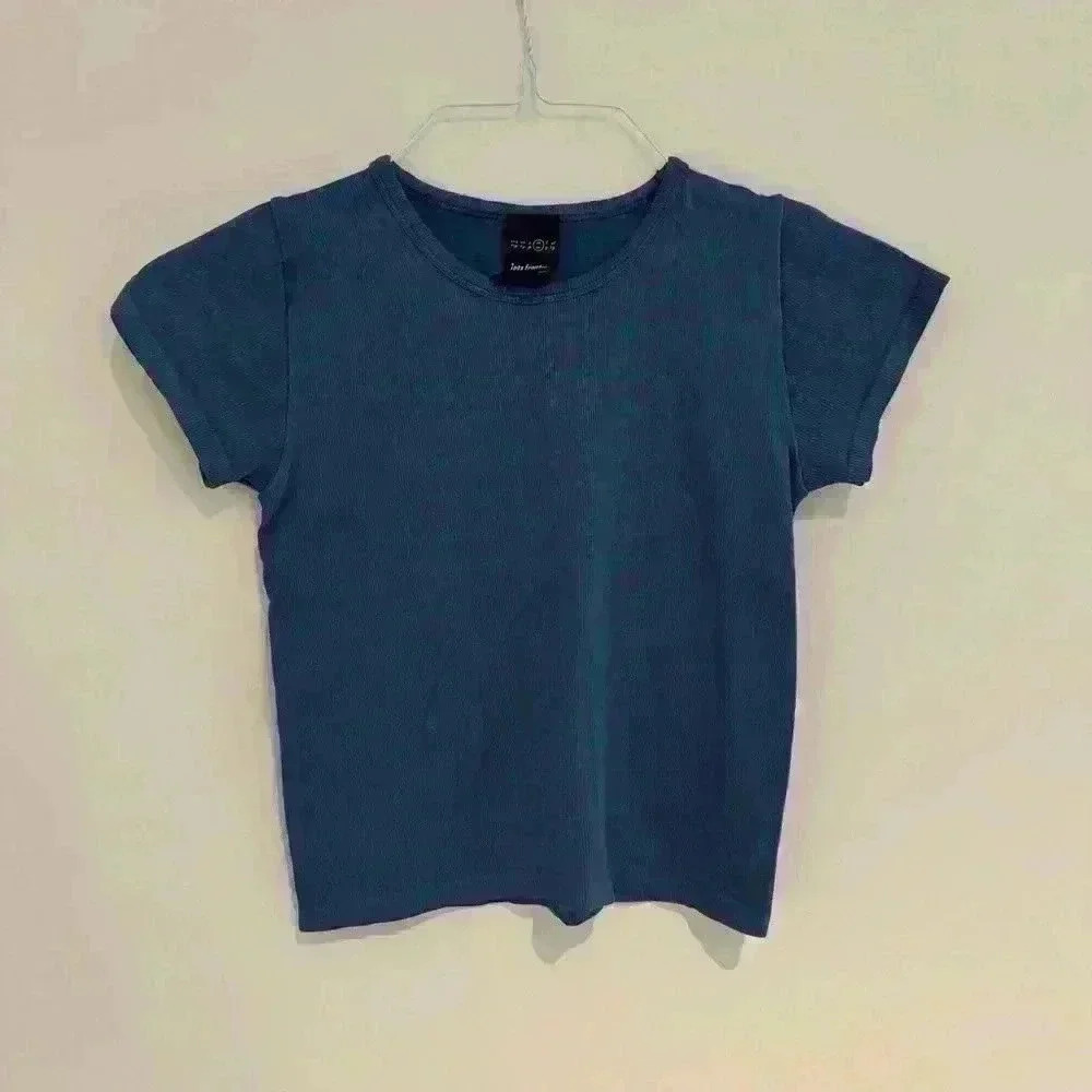 Iets Frans Blue/Indigo Baby Tee Medium Like New